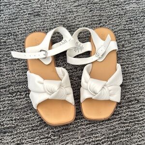 White Knotted Sandals